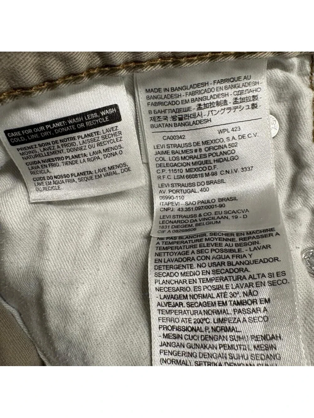 Levis 508 Commuter Pants Mens 29x30 Khaki Beige Slim Tapered Twill Chino